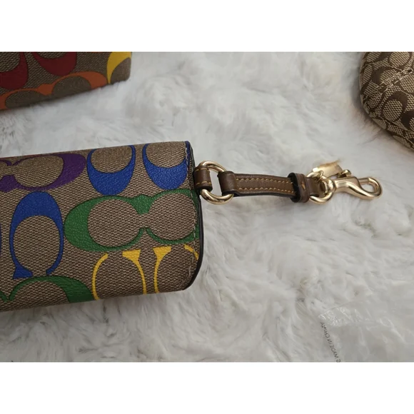 Coach City Tote In Rainbow Signature Canvas. & Matching Sunglasses Case - Picture 4 of 13